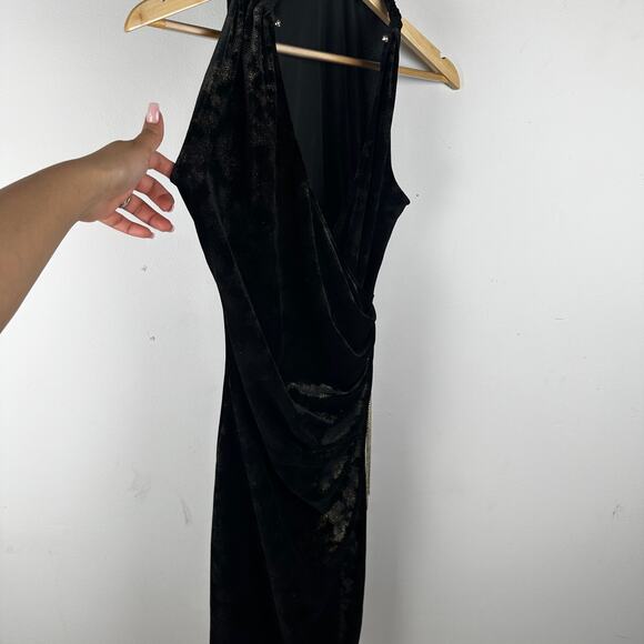 Elie Tahari Belecia Faux Wrap Sleeveless Velvet Dress mob wife aesthetic Medium - Picture 5 of 7